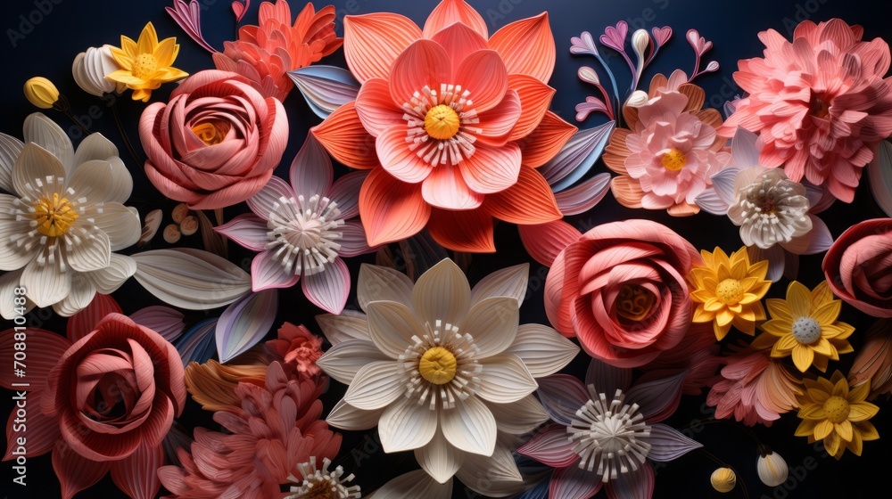 3D Blooming Flower Colorful Fantasy 3D Blooming Flower Colorful Fantasy