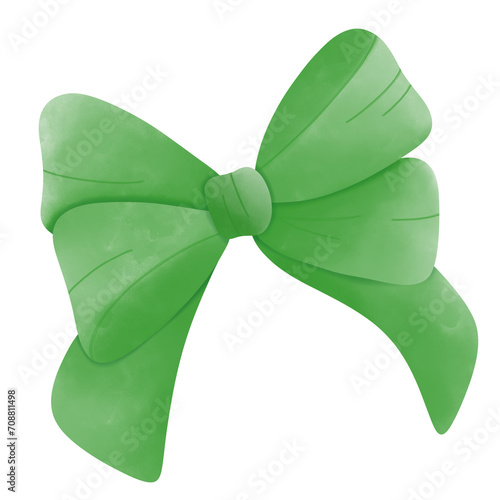 green ribbon bow 