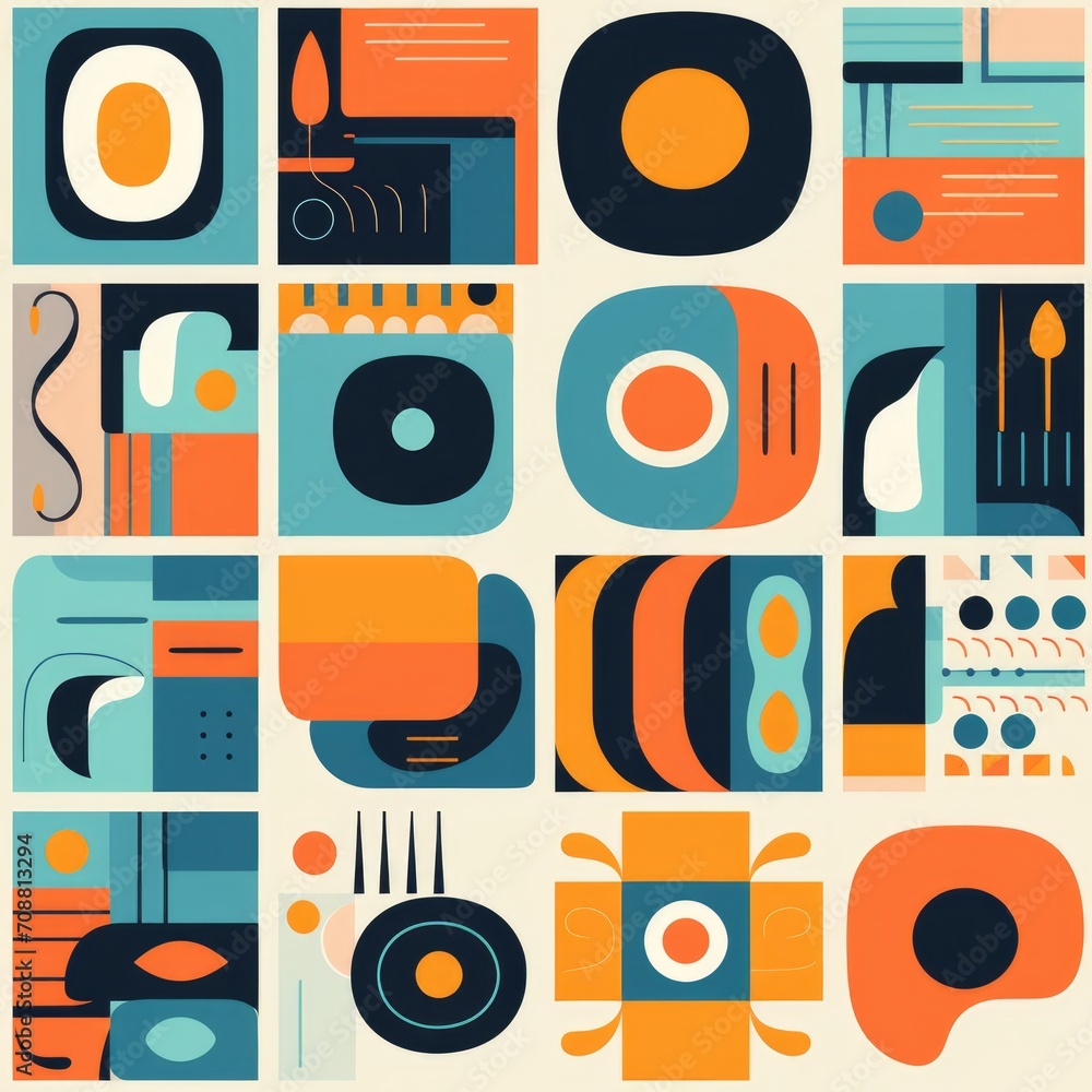 flat retro geometric multicolored pattern. Retro background 1970s 1980s flat retro geometric multicolored pattern. Retro background 1970s 1980s