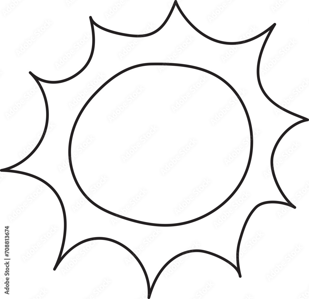 Hand drawn sun illustration on transparent background.
Hand drawn sun illustration on transparent background.