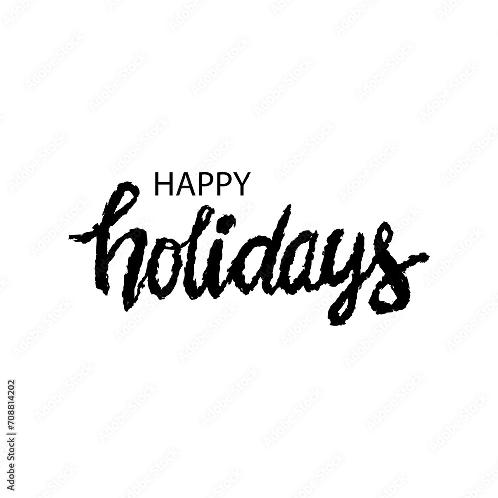 Happy Holidays lettering. Handwritten text. Vector illustration.