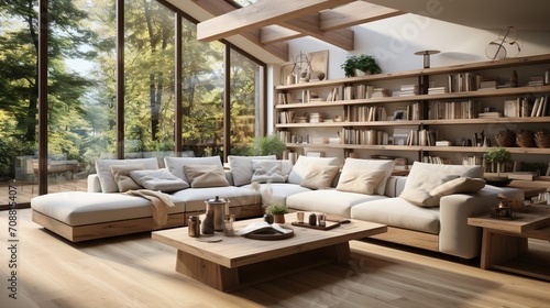 Bright and Airy Living Room With Modern Furniture © duyina1990