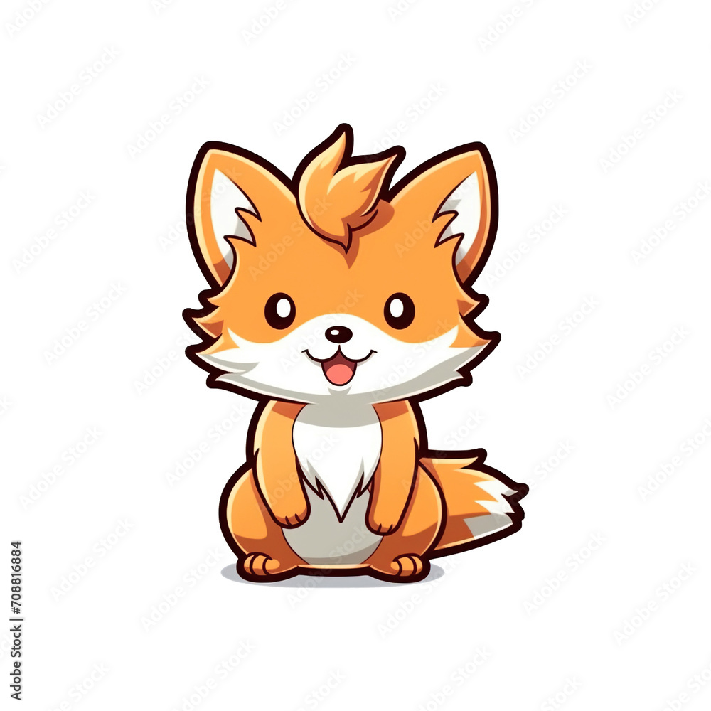 A cartoon fox on a transparent background, cutest sticker illustration, kawaii, highly detailed character design, pastel color, die cut sticker, sticker concept design. A cartoon fox on a transparent background, cutest sticker illustration, kawaii, highly detailed character design, pastel color, die cut sticker, sticker concept design.