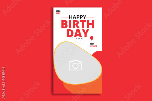 birthday social media story banner design template