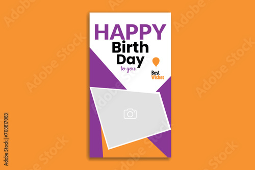 birthday social media story banner design template