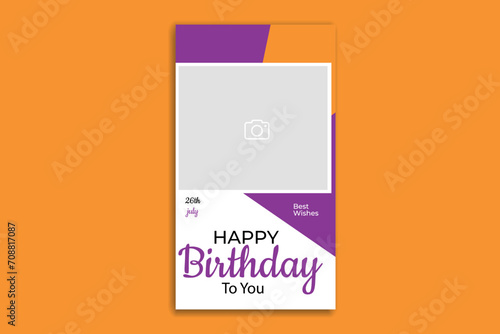 Photography birthday social media story banner design template
