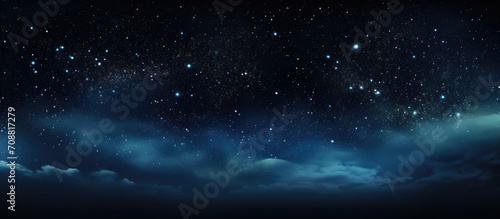 Stars in the dark sky as a backdrop with blank area