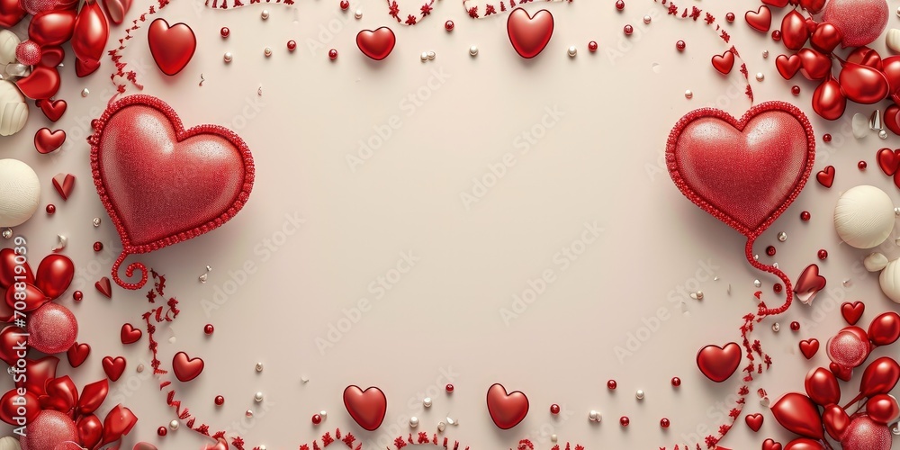 Valentine's card with hearts and copy space.
Valentine's card with hearts and copy space.