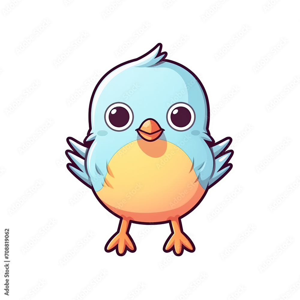A cartoon bird on a transparent background, cutest sticker illustration, kawaii, highly detailed character design, pastel color, die cut sticker, sticker concept design. A cartoon bird on a transparent background, cutest sticker illustration, kawaii, highly detailed character design, pastel color, die cut sticker, sticker concept design.