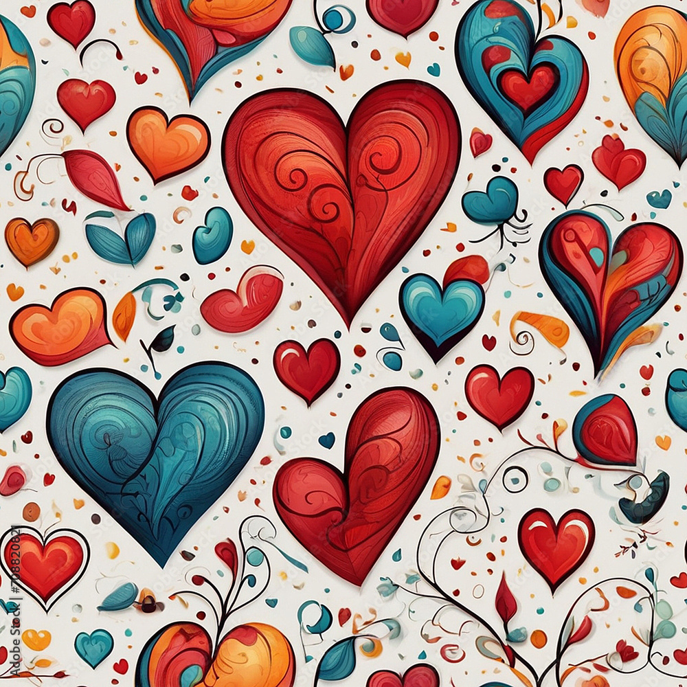 seamless pattern heart and flowers seamless pattern heart and flowers