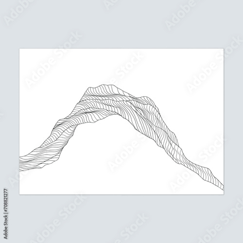 Black and white abstract line art illustration wall decoration