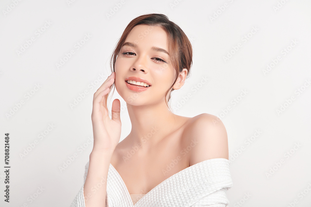 Beautiful young asian woman with clean fresh skin on white background, Face care, Facial treatment, Cosmetology, beauty and spa, Asian women portrait. Beautiful young asian woman with clean fresh skin on white background, Face care, Facial treatment, Cosmetology, beauty and spa, Asian women portrait.