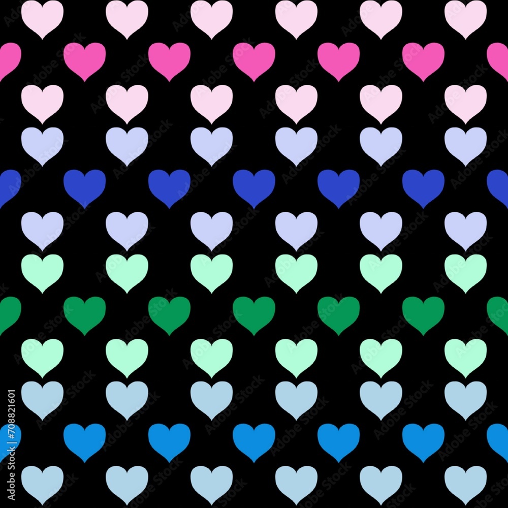 colorful seamless pattern with hearts 