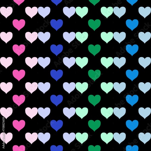 colorful seamless pattern with hearts 