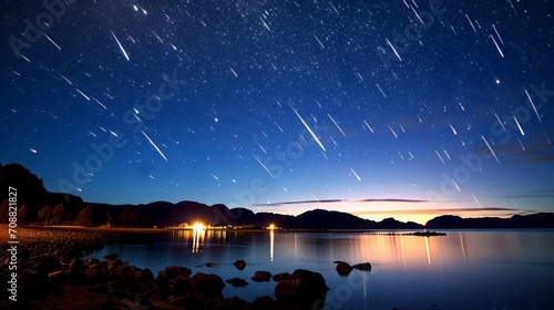 Stunning meteor shower shooting stars