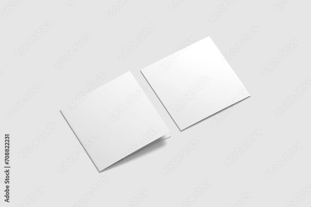 Square Bifold Brochure Mockup 3d Rendering Square Bifold Brochure Mockup 3d Rendering