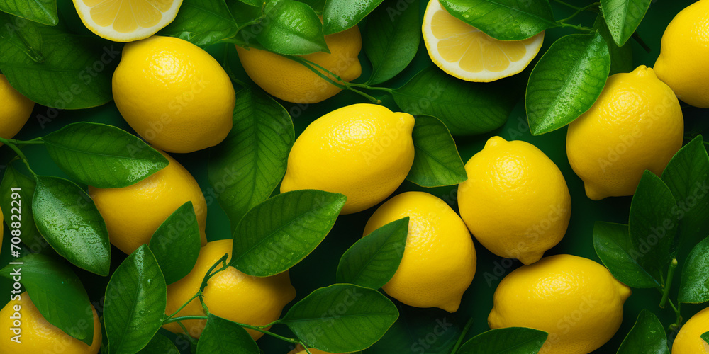 Realistic neon color palette sets a floral painted background adorned with vibrant lemons and leaves.