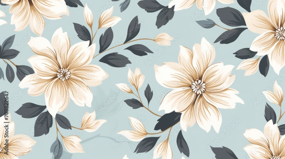 Chic and elegant flower pattern exuding sophistication Chic and elegant flower pattern exuding sophistication