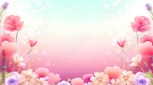 Floral frame with decorative flowers, decorative flower background pattern, floral border background