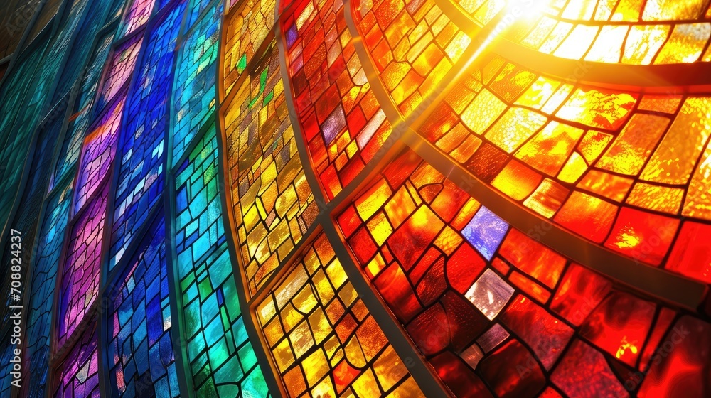 Stained glass window background with colorful abstract. Stained glass window background with colorful abstract.