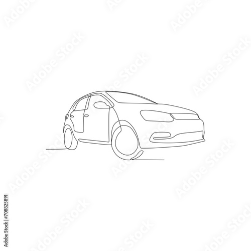 car with black vector and white background