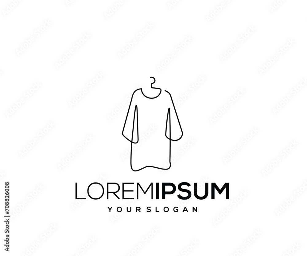 Fashion Clothes Icon, Hand Drawn, Single Line Logo Fashion Clothes Icon, Hand Drawn, Single Line Logo