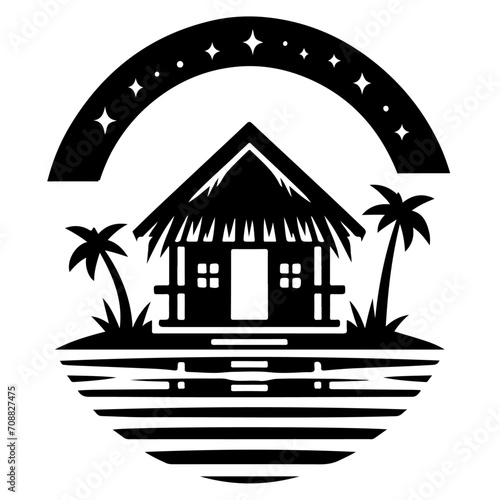 minimal hut icon vector silhouette, a hut icon black color silhouette