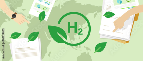 Hydrogen H2 alternative eco green energy concept illustration sustainable renewable