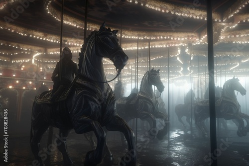 Ghostly Carousel Horses Ghostly carousel horses