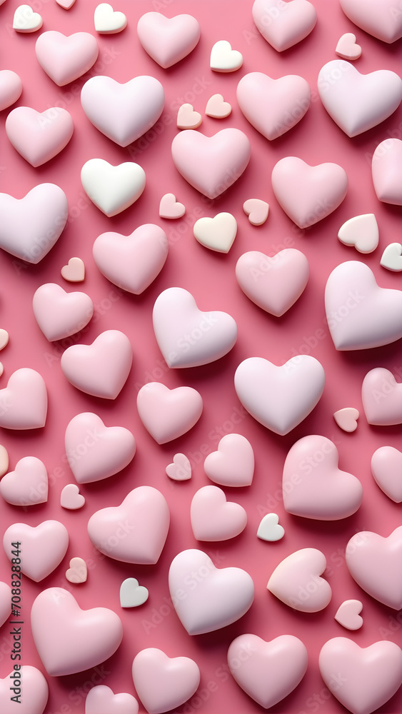 Cute Pastel Pink Hearts Candies