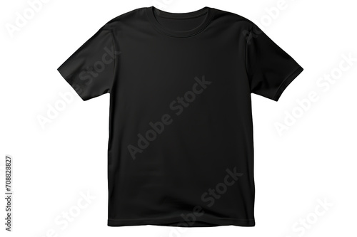 Black T-shirt mockup basic tees fabric isolated on a Transparent background. Generative AI