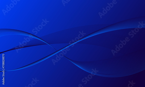 blue business lines wave curves on gradient abstract background