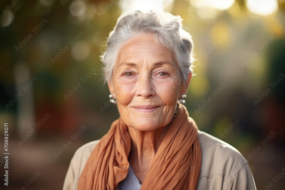 Close-up portrait of elderly woman casual portrait of aucasian Asian portrait woman on pastel background , Generative AI Close-up portrait of elderly woman casual portrait of aucasian Asian portrait woman on pastel background , Generative AI