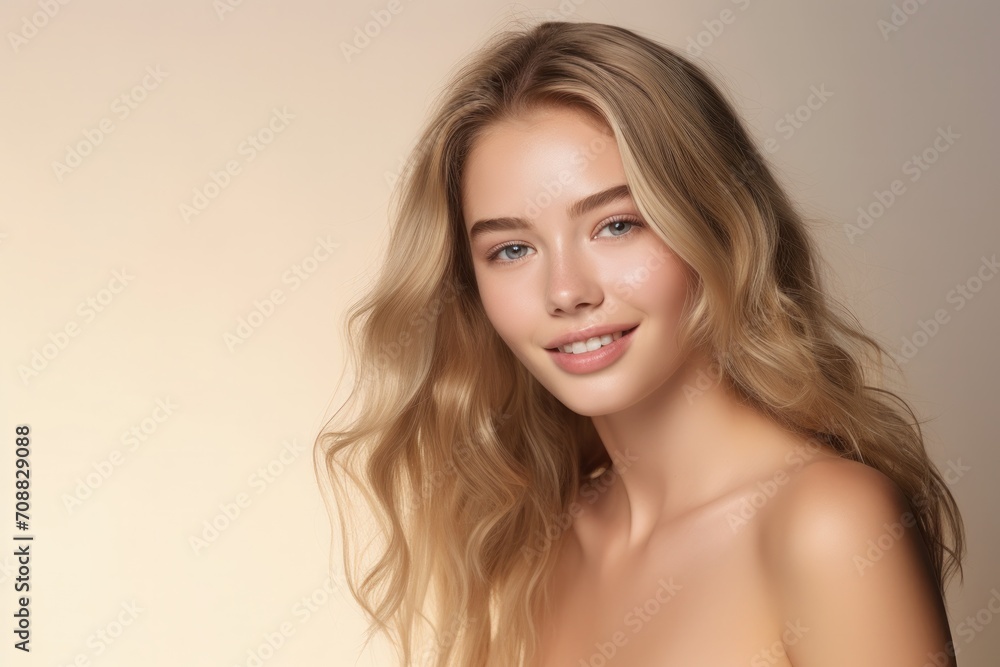 Close-up portrait of yong woman casual portrait of aucasian Asian, african american portrait woman on pastel background , Generative AI Close-up portrait of yong woman casual portrait of aucasian Asian, african american portrait woman on pastel background , Generative AI