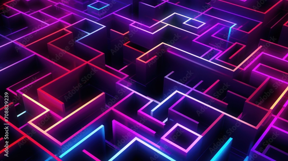 Abstract futuristic background, digital technology electronic maze background, Generative AI Abstract futuristic background, digital technology electronic maze background, Generative AI