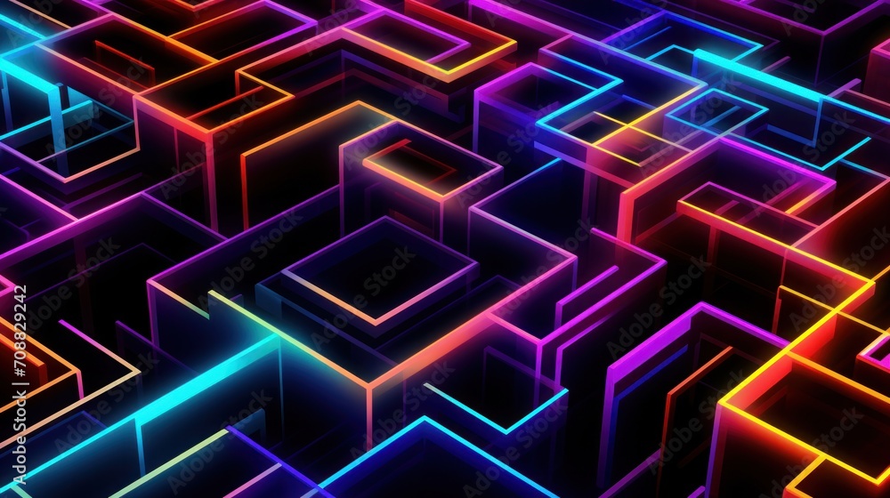 Abstract futuristic background, digital technology electronic maze background, Generative AI Abstract futuristic background, digital technology electronic maze background, Generative AI