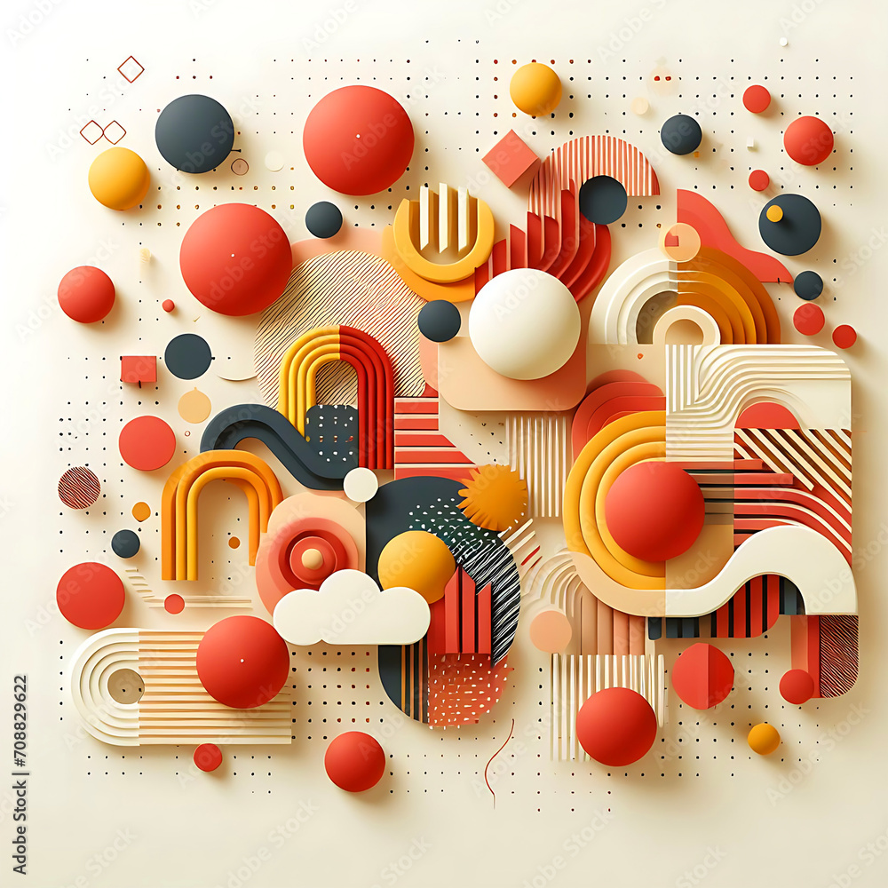 Abstract Wallpaper With Different Shapes With Empty Space- Generative AI Abstract Wallpaper With Different Shapes With Empty Space- Generative AI