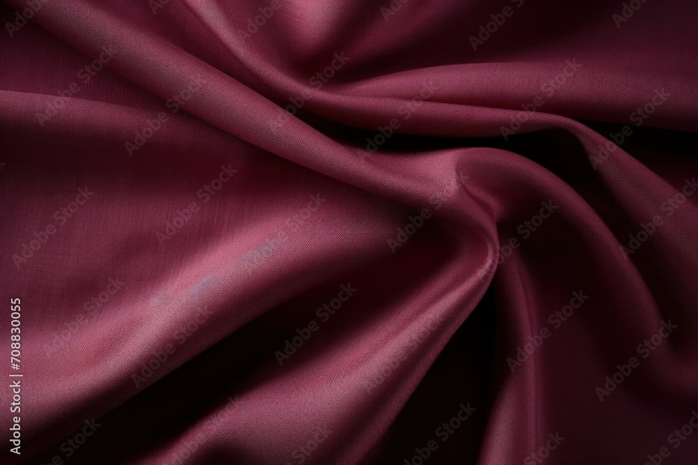Fototapeta premium Red satin, linen textiles, jeans fabric curves wave lines background texture for web design , banner , business concept. Generative AI