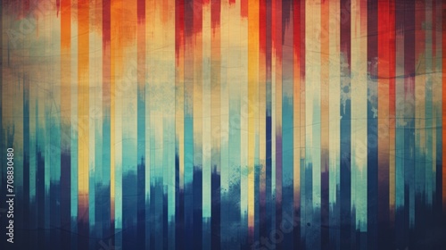 Abstract vintage background illustration of colorful geometry shapes in grunge color texture  Generative AI