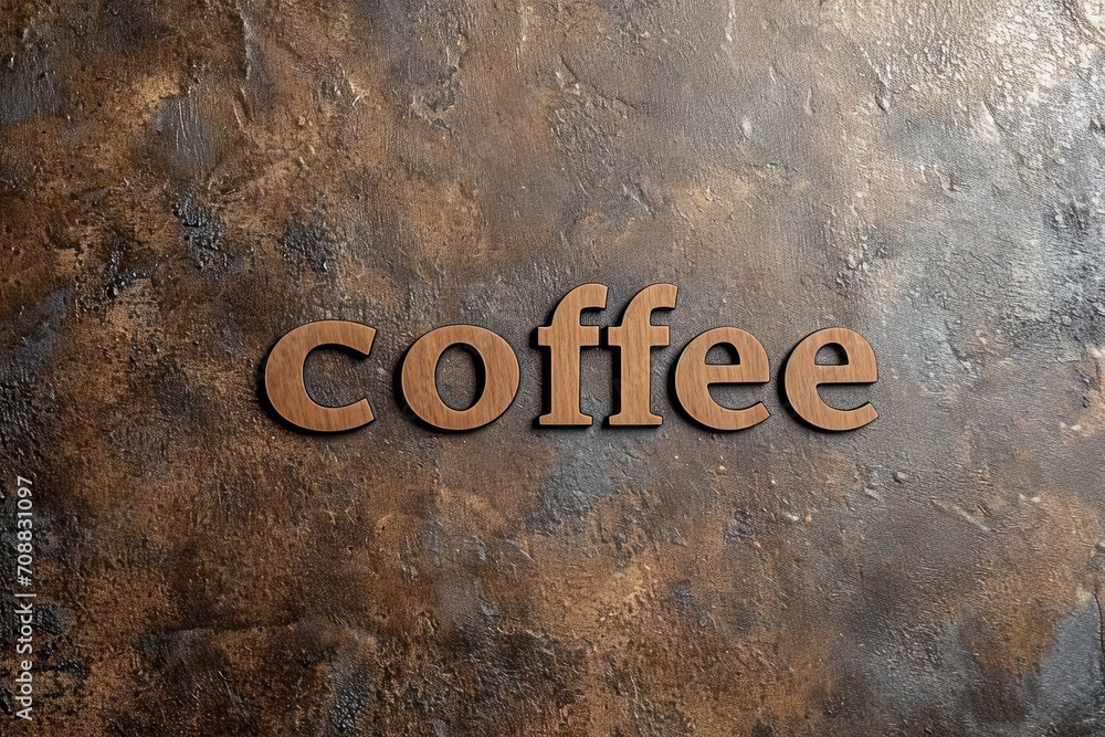 Vintage coffee text. Rustic cafe background with old wooden signboard black wall for espresso cup creating cozy atmosphere for breakfast and beverage enjoyment