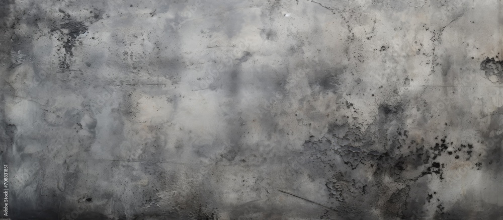Concrete surface with motor oil stains in shades of grey, black, and silver.