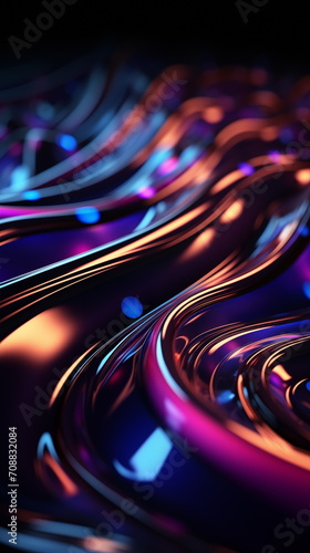 Abstract dark purple wallpaper. blurry, 3D rendering background for graphic design, banner, illustration, poster, Wavy line details. vertical, Generated AI