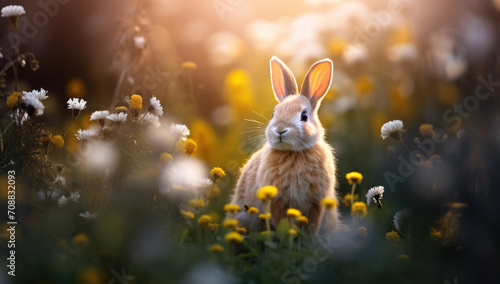 Bunny in wildflowers © LeonPhoto