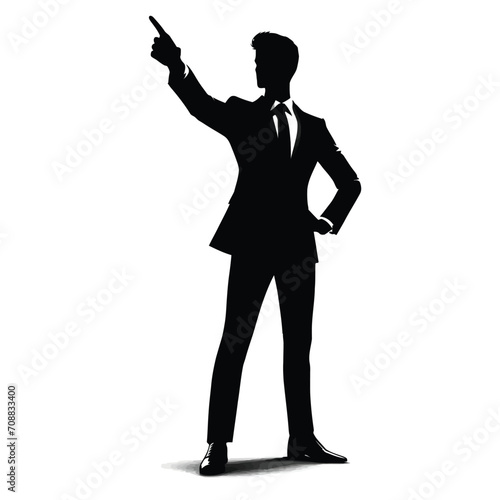 Corporate Leader Silhouette with Visionary Pose