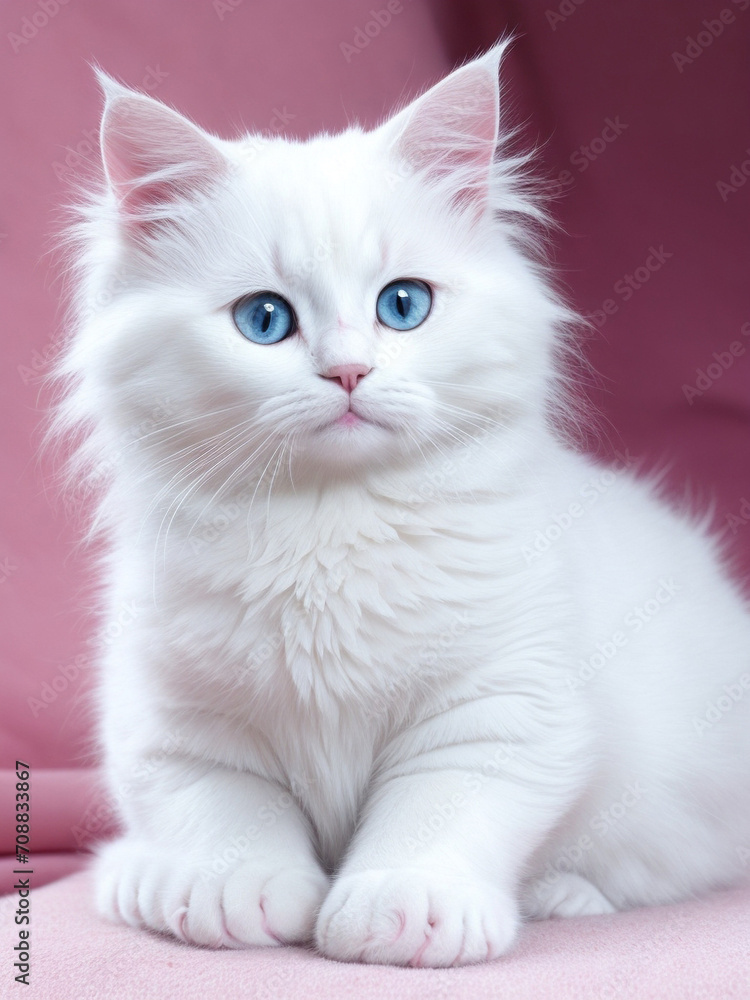 Fototapeta premium Cute kitten, Pet cat. funny animal 