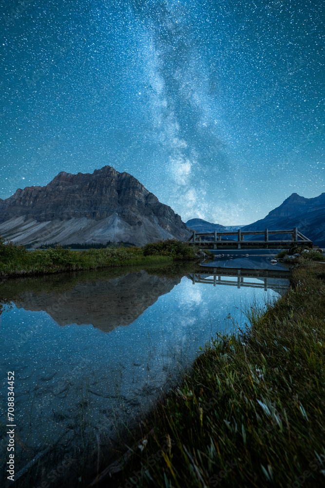 Milky Way at Bow Lake in Banff Canada