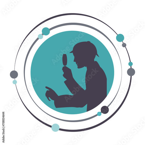 Silhouette of a detective graphic icon vector illustration design