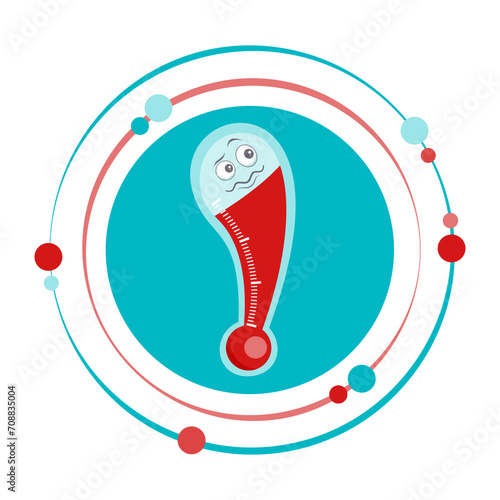 Cartoon thermometer cartoon graphic icon vector illustration