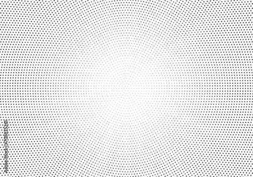 Halftone gradient sun rays pattern. abstract halftone vector dots background. monochrome dots pattern. pop art, comic small dots. star rays halftone poster. shine, explosion. sunrise rays background. 