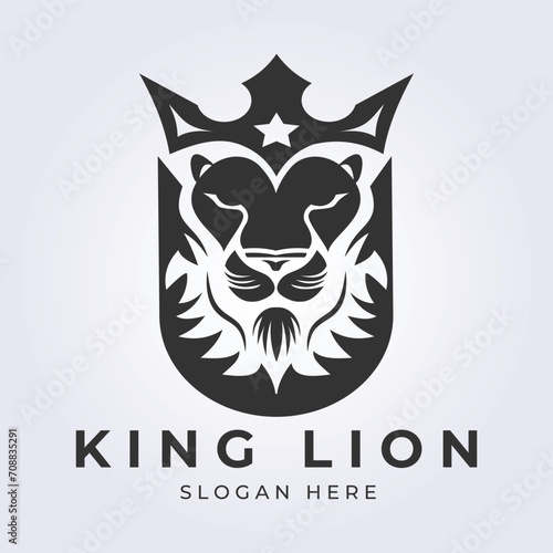 King lion logo vector illustration design